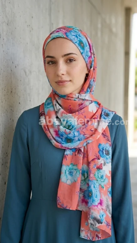 Hijab mousseline imprime turc collection Lilia MIT1401