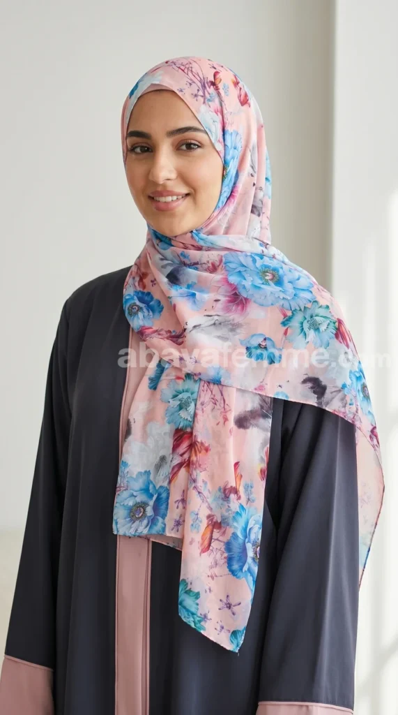 Hijab in chiffon stampato, Collezione Lilia HMIT16 – vista 1