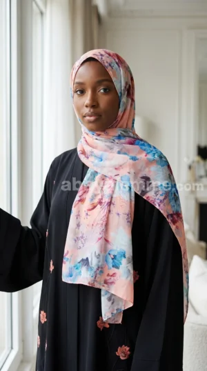 Hijab mousseline imprime turc collection Lilia MIT16