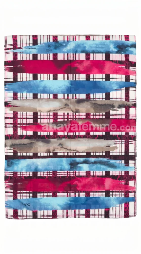 Hijab mousseline imprimé Collection Lilia HMIT17 4 Vue d'ensemble du hijab mousseline imprimé Collection Lilia