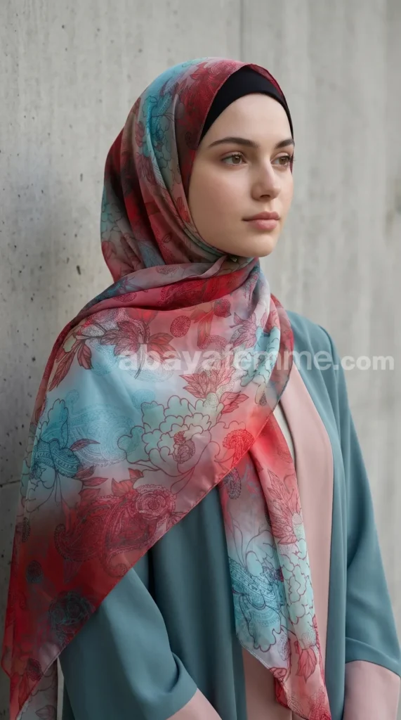 Printed Turkish chiffon hijab Lilia collection MIT1803