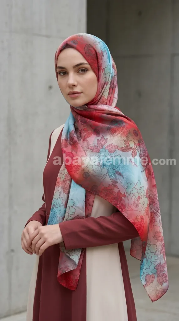 Printed Turkish chiffon hijab Lilia collection MIT1801