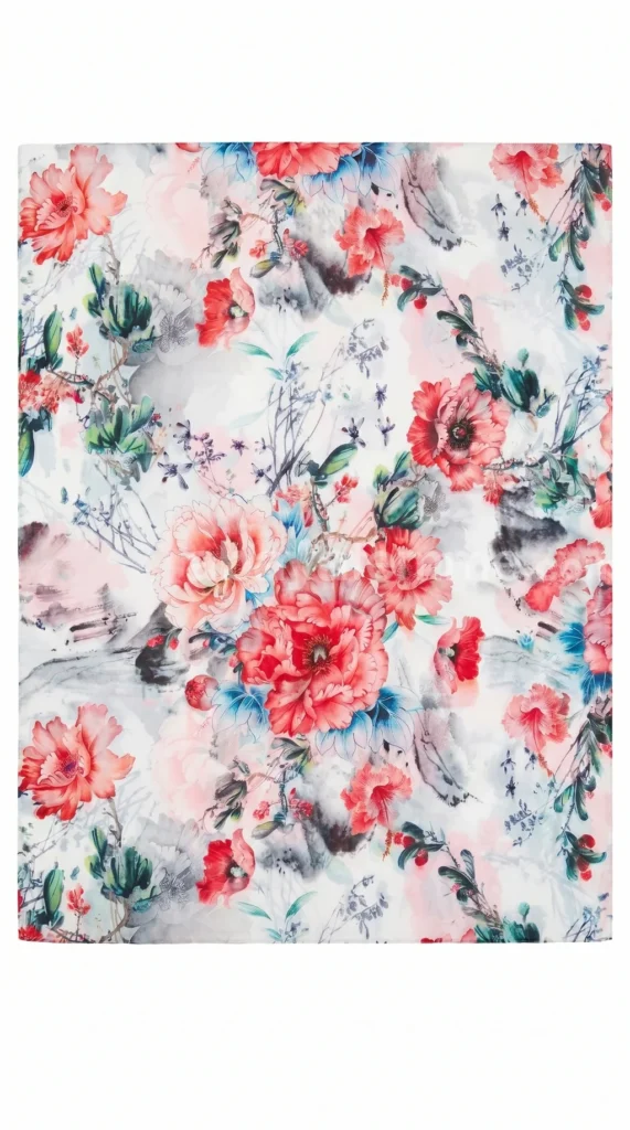 Hijab mousseline imprimé Collection Lilia HMIT19 2 Détail des motifs du hijab imprimé mousseline turque