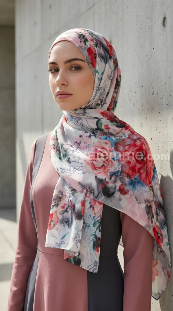 Hijab mousseline imprimé Collection Lilia HMIT19
