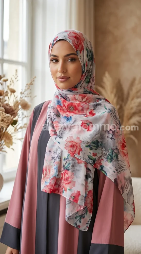 Turkish printed chiffon hijab Lilia collection MIT1901