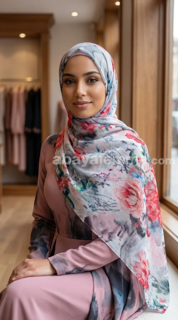 Hijab mousseline imprimé Collection Lilia HMIT19 – view 2