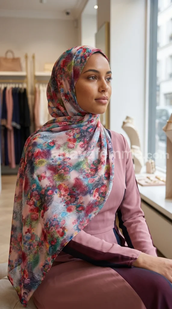 Hijab mousseline imprimé Collection Lilia HMIT20 – vue 3