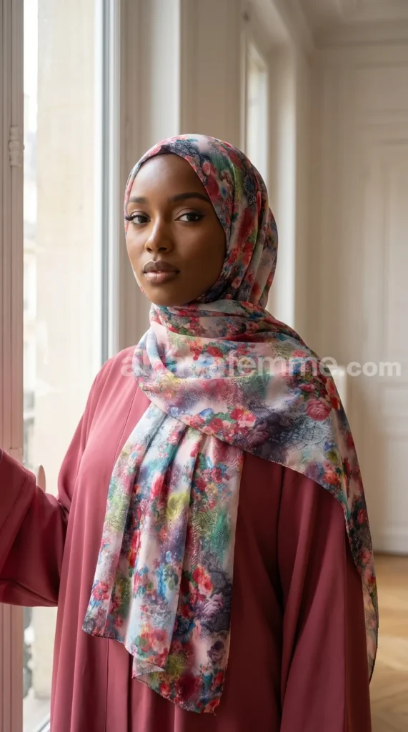 Hijab mousseline imprimé Collection Lilia HMIT20 – vue 2