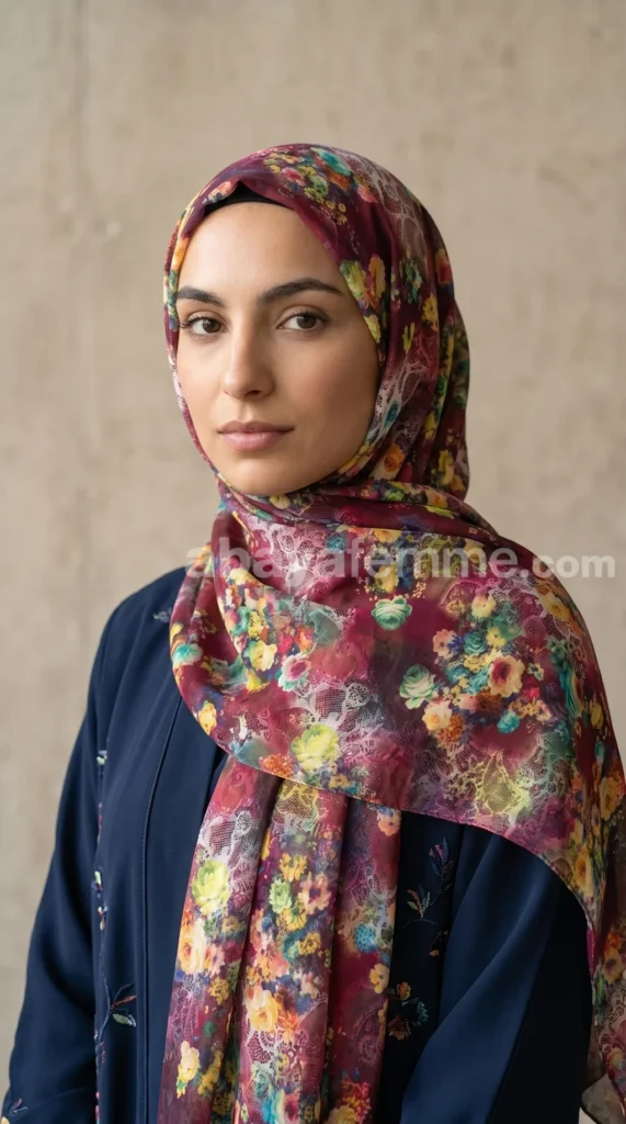 Hijab mousseline imprimé Collection Lilia HMIT21 – vue 4