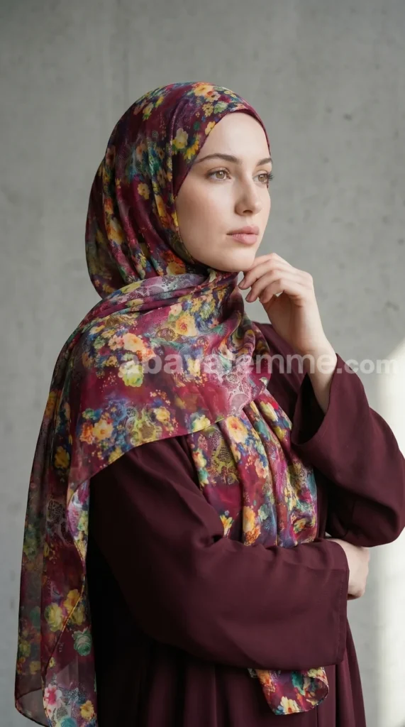 Hijab mousseline imprimé Collection Lilia HMIT21 – vue 3