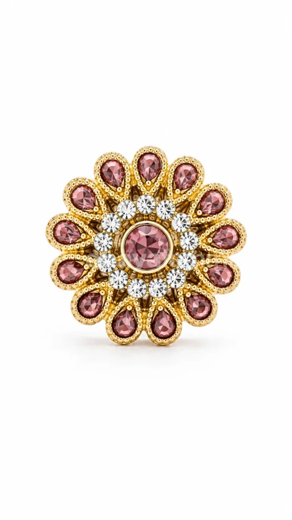 Broche magnético para Hijab violeta y dorado