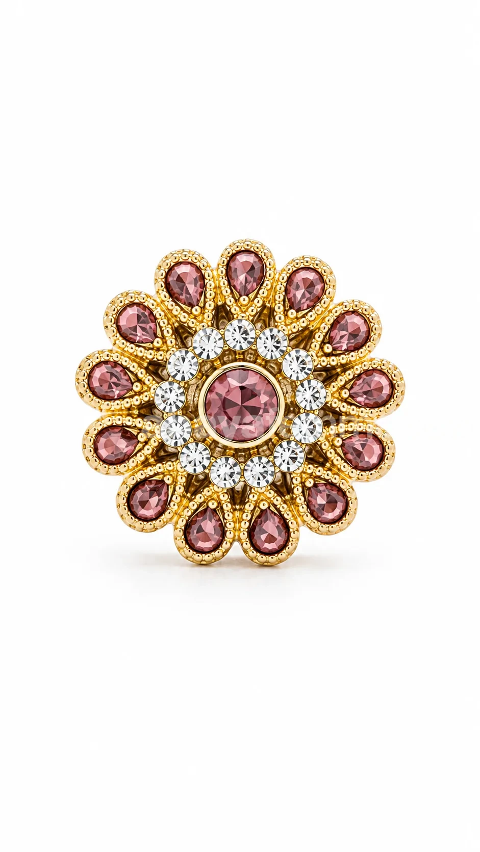 Broche aimantée hijab violette et dorée