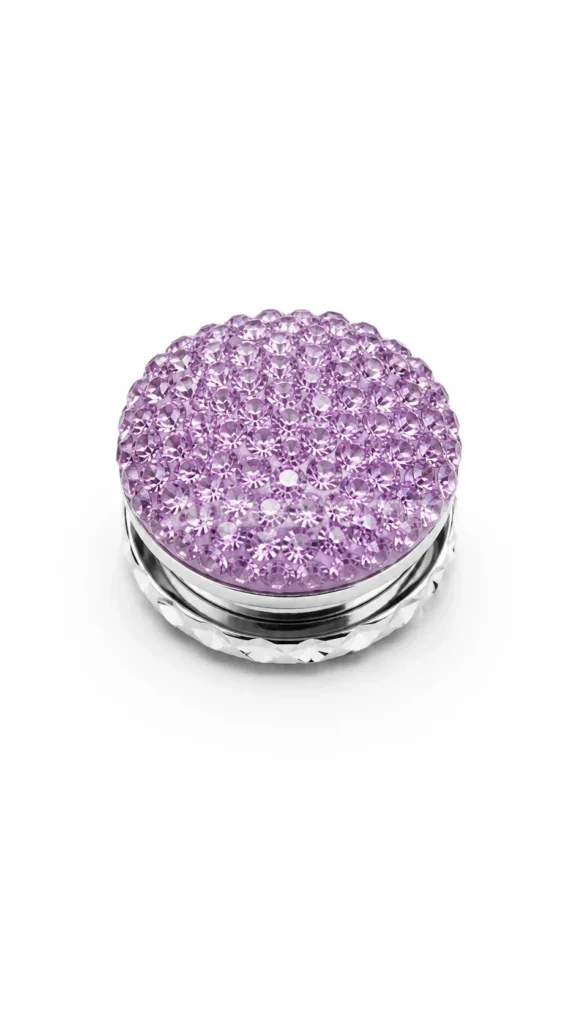 Broche aimantée hijab violette strass – vista 2