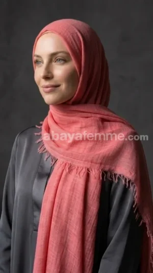 Pink basic crinkled Hijab