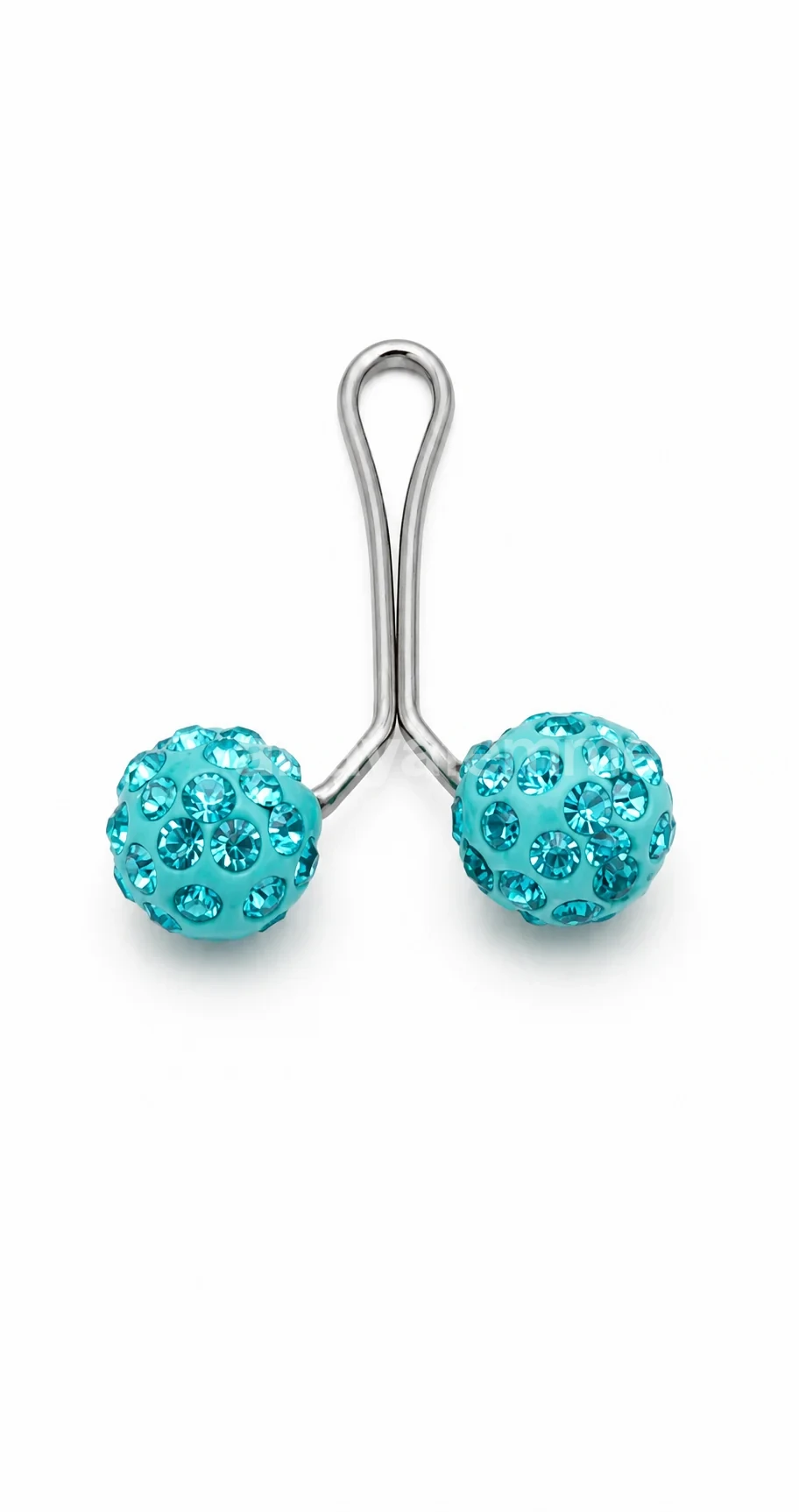 Pince Hijab métallique aux boules turquoise