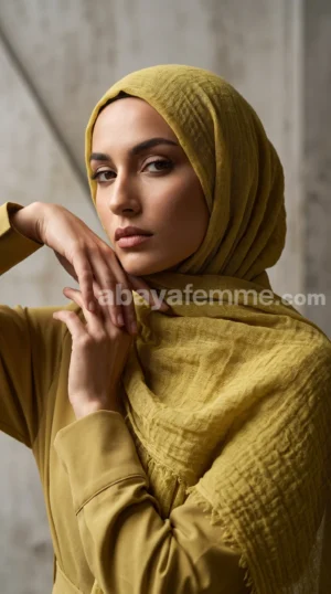 Hijab Froissé DarkSeaGreen Basic Collection
