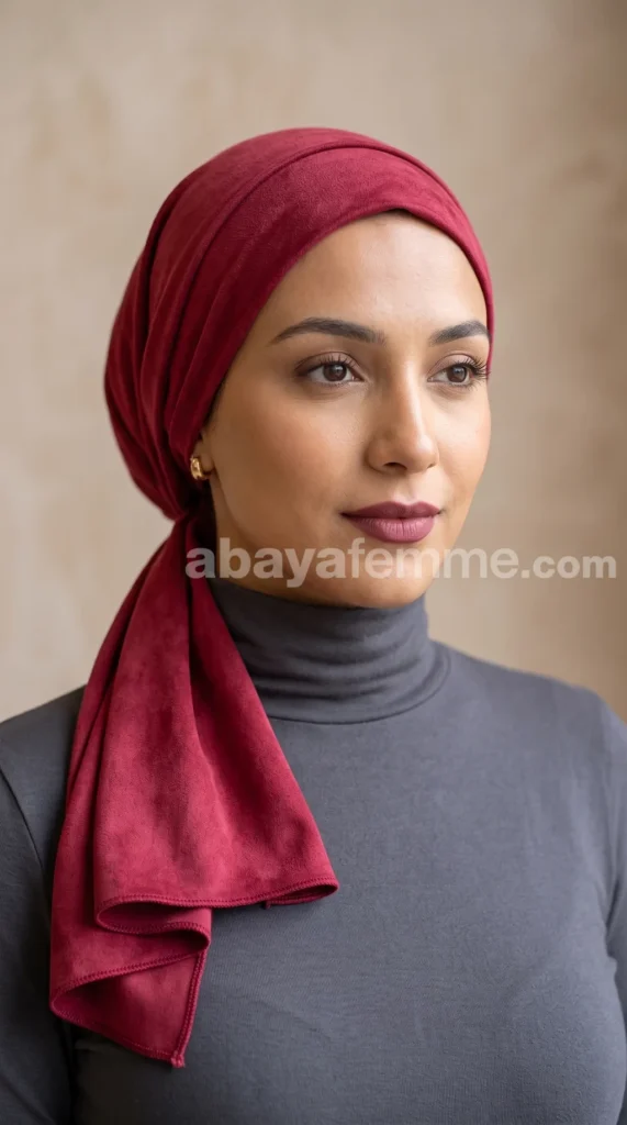 Hijab Daim Rouge carmin – vue 1