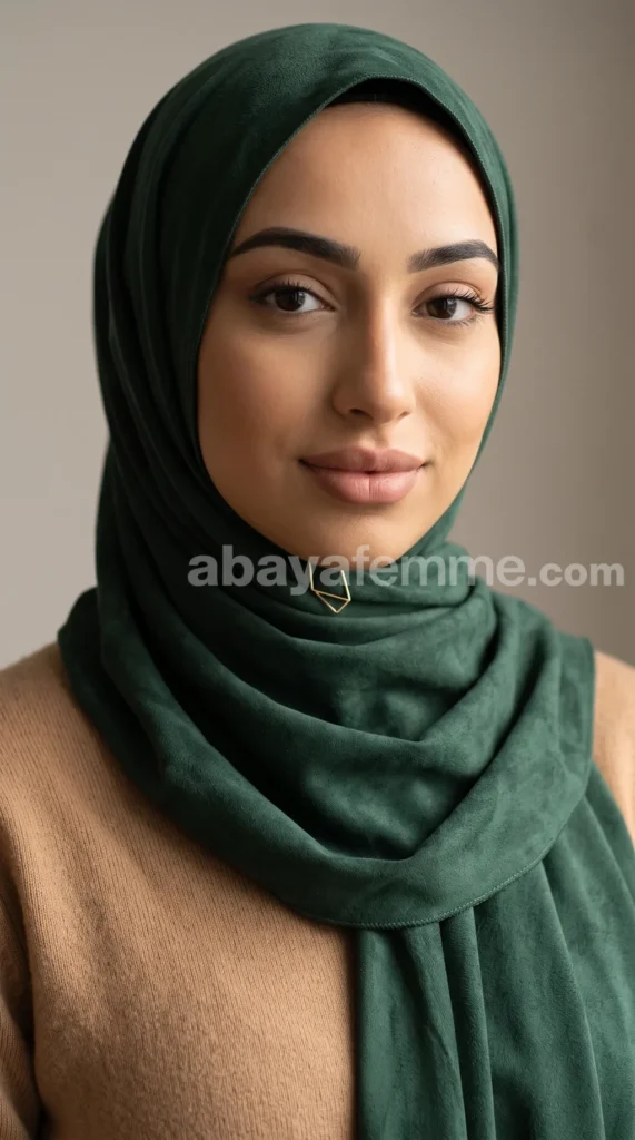 Hijab Daim Vert forêt – vue 2