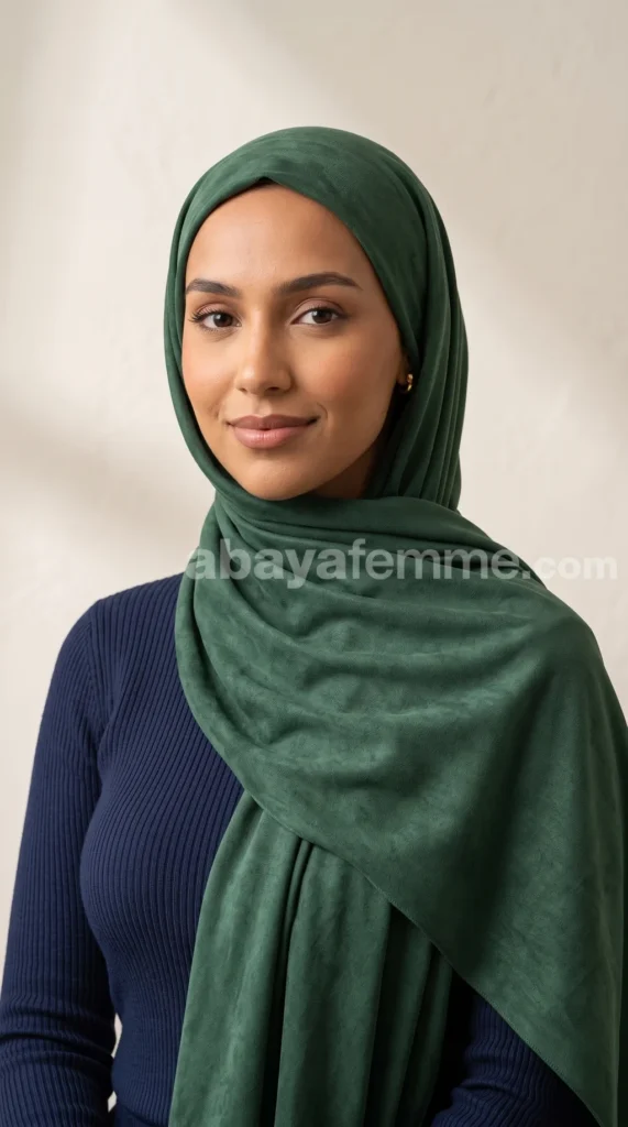 Hijab Daim Vert forêt – vue 3