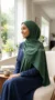 Forest Green Suede Hijab - Image 5