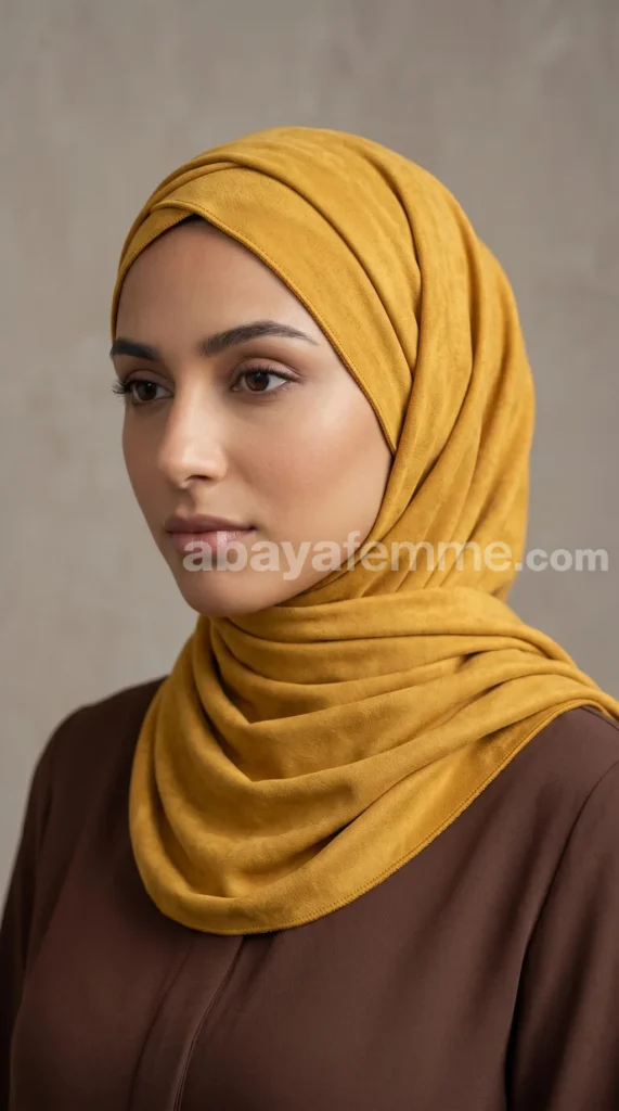 Hijab Daim Jaune Moutarde – vue 1