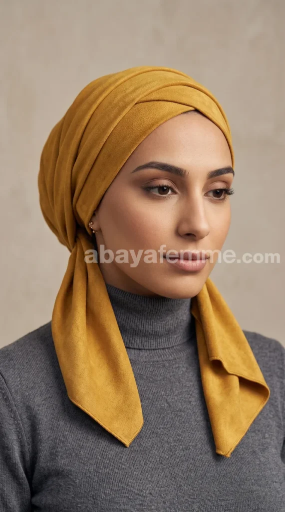 Hijab Daim Jaune Moutarde – vue 2