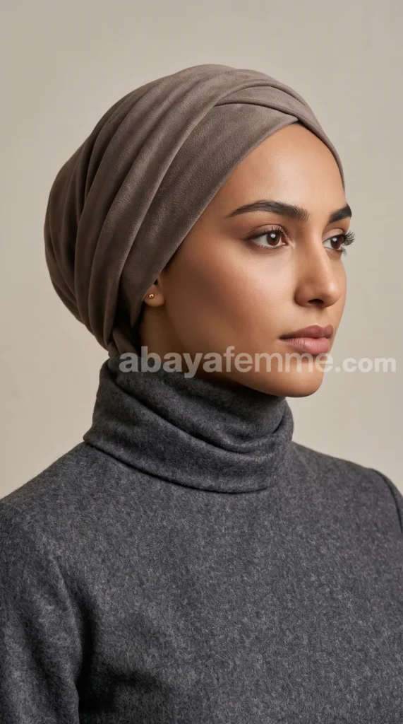 Hijab Brun cuir Collection Daim – vue 3