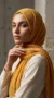 Hijab Froissé Mustard Yellow Basic Collection - Image 3