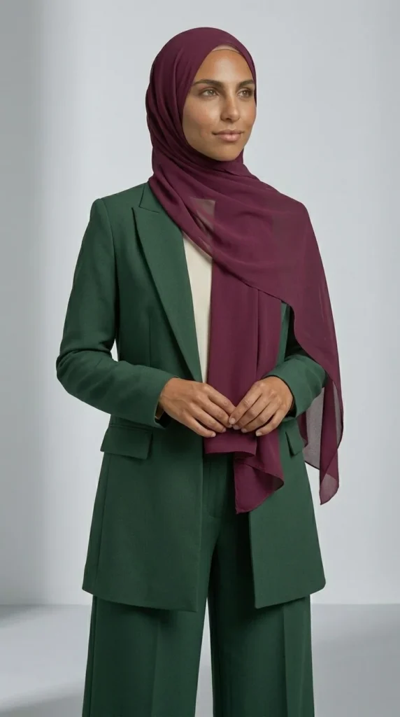 Hijab Mousseline Bordeaux Premium Collection – vue 1