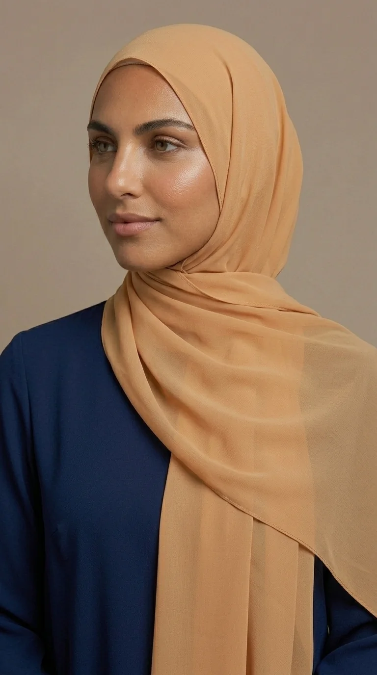 Hijab mousseline camel