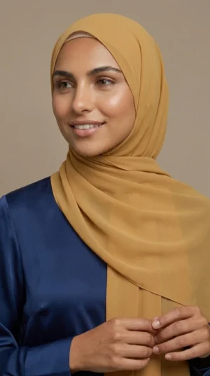 Hijab Mousseline Camel Chaud Collection XL
