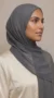 Dark Grey Chiffon Hijab Premium Collection - Image 2