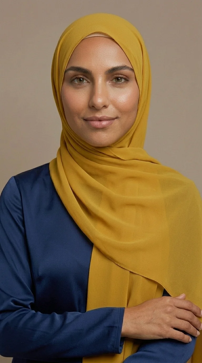hijab_mousseline_jaune-moutarde_03 hijab mousseline jaune moutarde