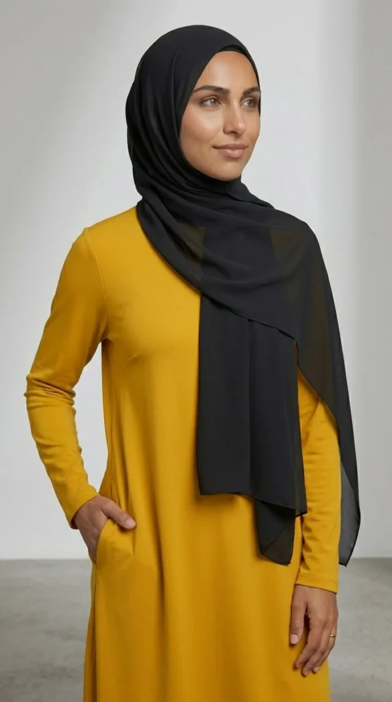 Hijab Mousseline Noir Premium Collection – view 3