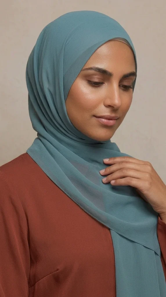 Hijab Mousseline Vert menthe Premium Collection – view 3