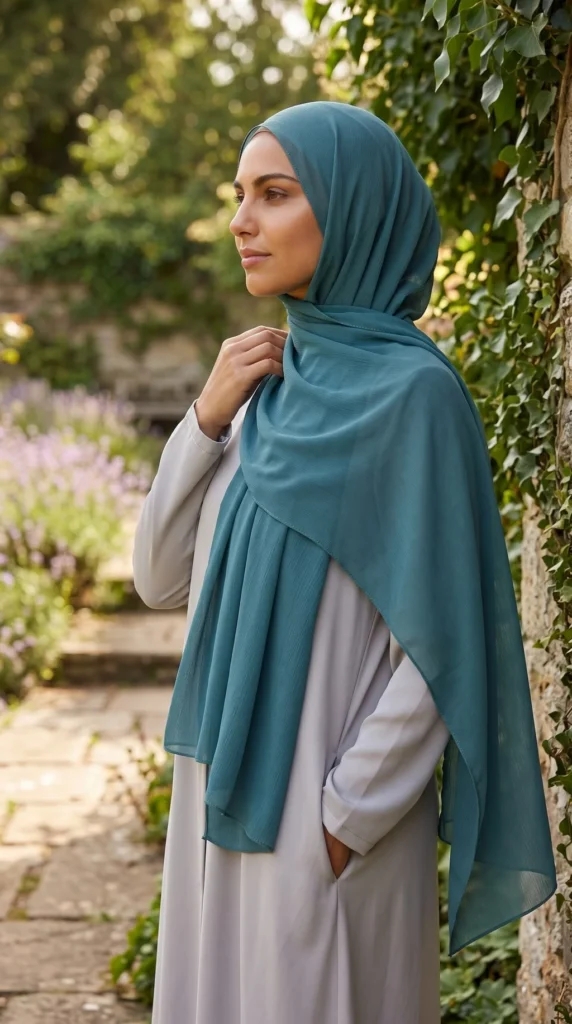 Hijab Mousseline Vert menthe Premium Collection – view 1