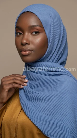 Hijab Plissé Bleu Collection Careena