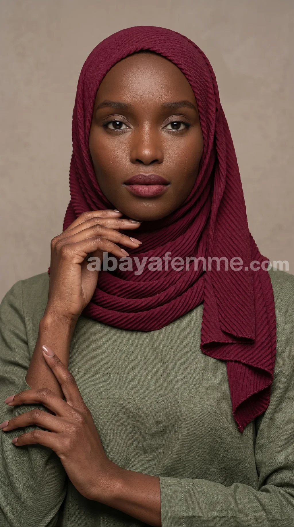 Hijab Plissé Careena Rouge carmin