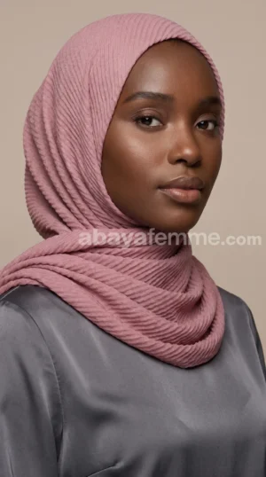 Hijab Plissé Careena Rose poudré