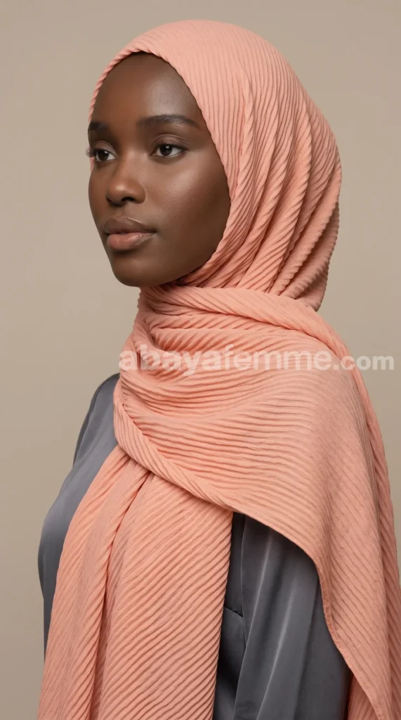 Hijab Plissé Pèche Collection Careena – vue 3