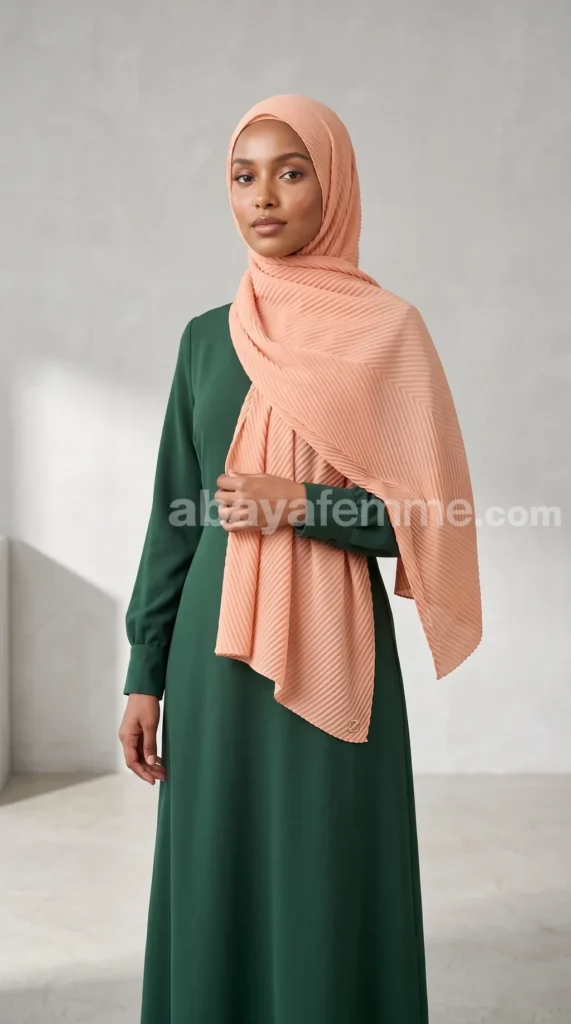 Hijab Plissé Pèche Collection Careena – vue 1