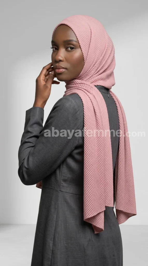 Hijab Plissé Rose Collection Careena – vue 2