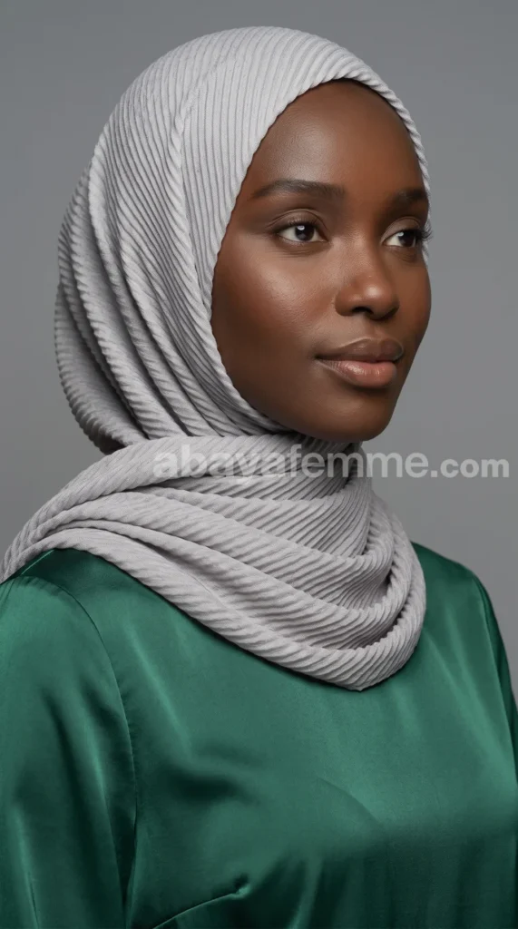 Hijab Plissé Collection Careena Silver – vue 3