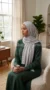 Careena Collection Silver Pleated Hijab - Image 3