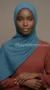 Careena Teal Blue Pleated Hijab - Image 2