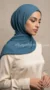 Careena Teal Blue Pleated Hijab - Image 5
