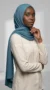Careena Teal Blue Pleated Hijab