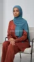 Careena Teal Blue Pleated Hijab - Image 3