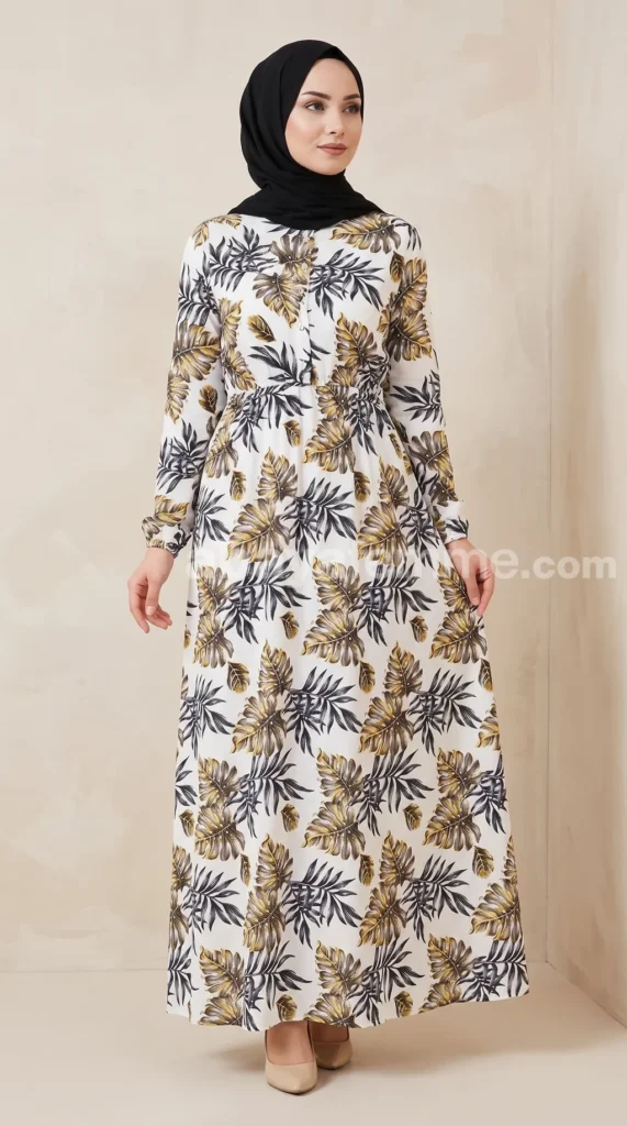 Damen-Maxikleid mit Blumenmuster