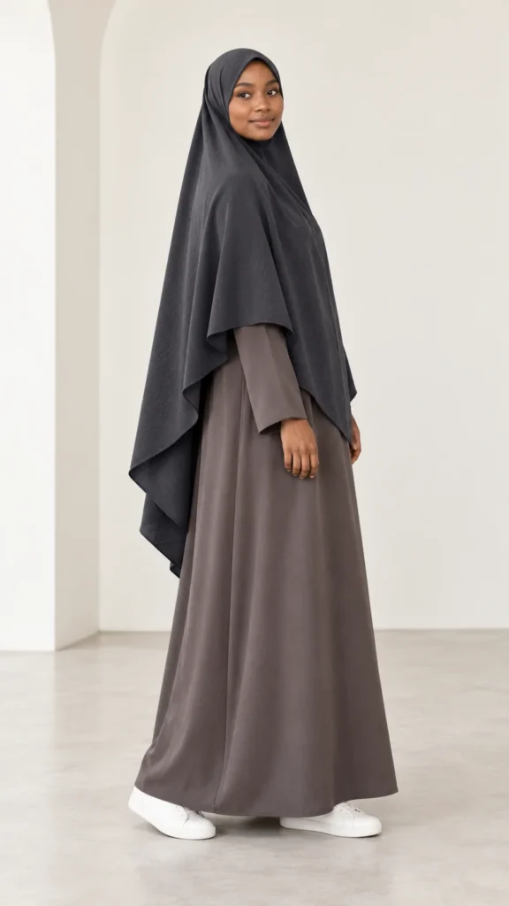 Khimar long en jazz noir